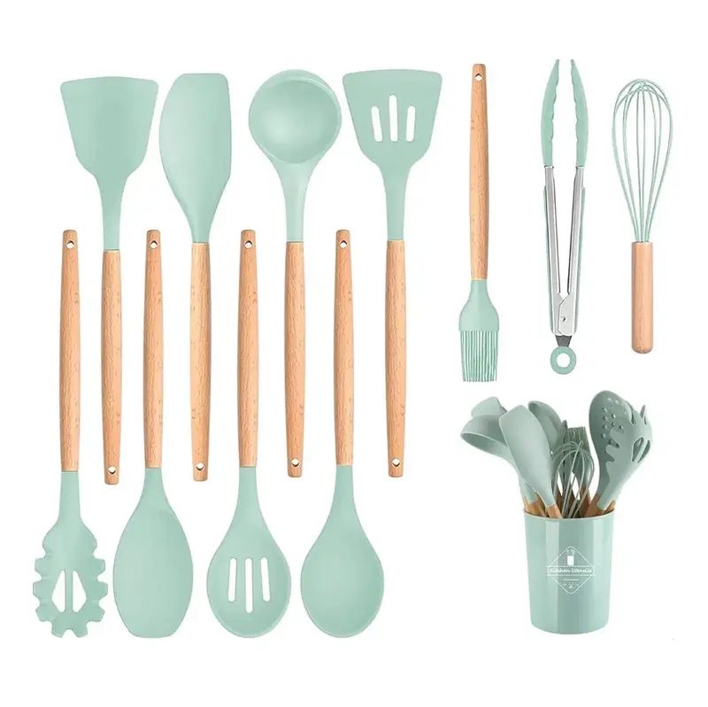 Set de Utensilios Premium – 12 Piezas con Soporte